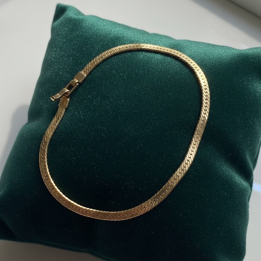 Gold Tone Herringbone Bracelet